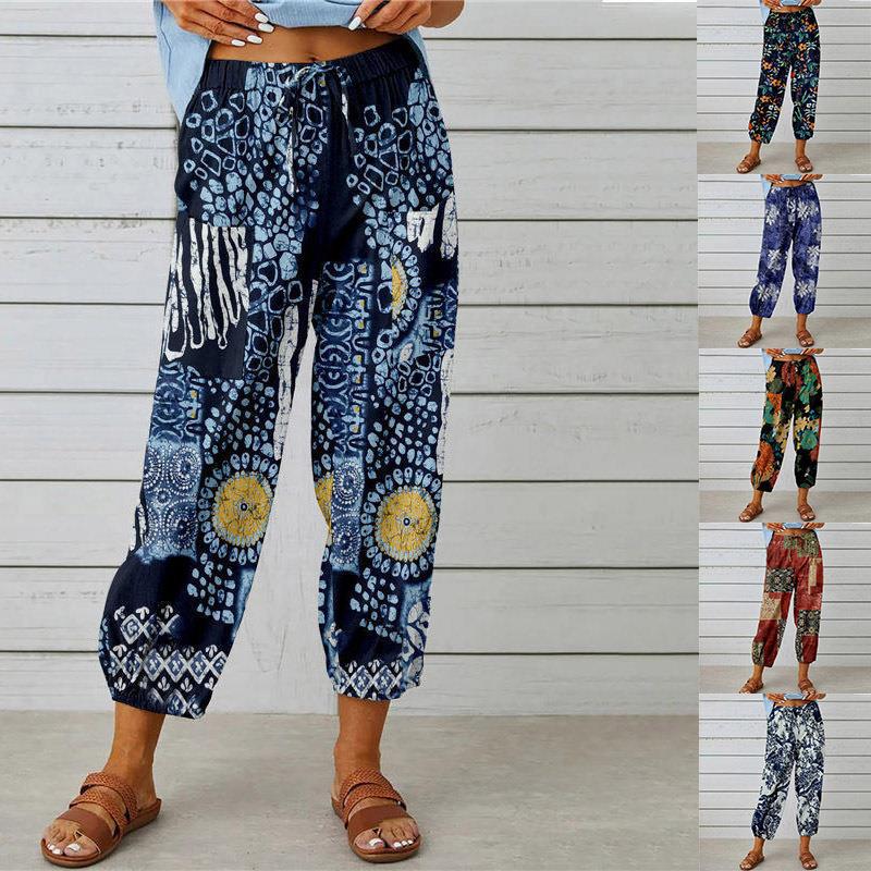 Spodnie kombinezonowe Lidia Sek Everyday w kwiaty w stylu boho