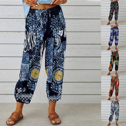 Spodnie kombinezonowe Lidia Sek Everyday w kwiaty w stylu boho
