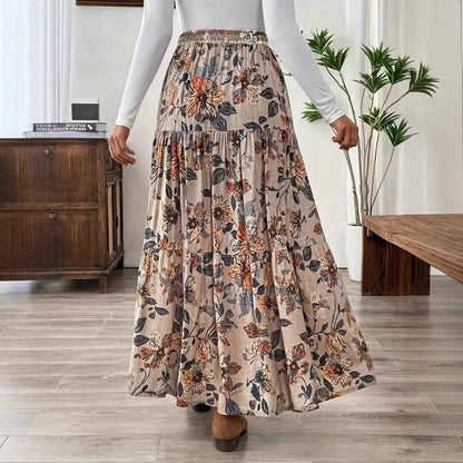 Spódnica midi Lidia Sek w kwiaty w stylu boho