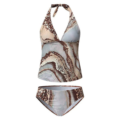 Elegancki marmurowy kostium kąpielowy Lidia Sek Split Bikini