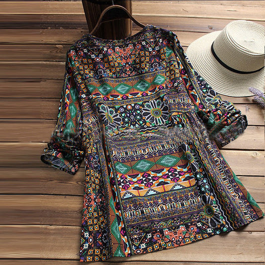 Bluzka z bawełny w stylu boho Lidia Sek