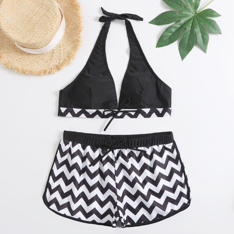 Elegancki komplet bikini Lidia Sek w zygzaki z szortami
