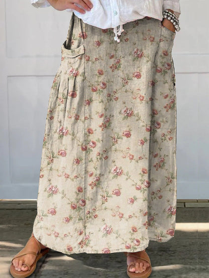 Spódnica Lidia Sek Everyday Pocket w kwiaty w stylu retro