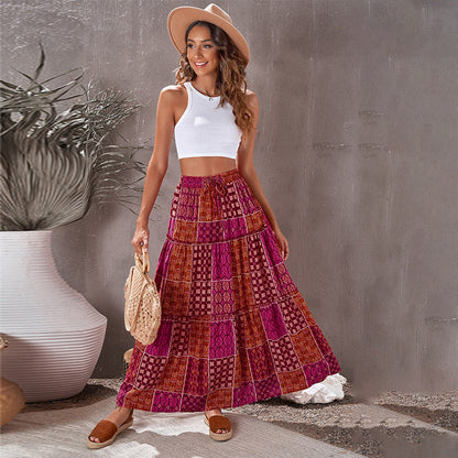 Bohemian Print Lidia Sek Maxi Skirt