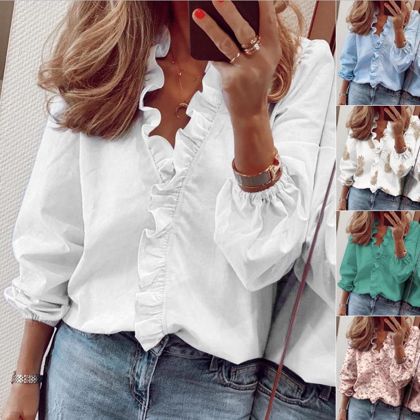 Chic Ruffled Long Sleeve Blouse by Lidia Sek