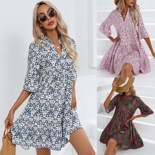 Boho V-Neck Summer Dress by Lidia Sek