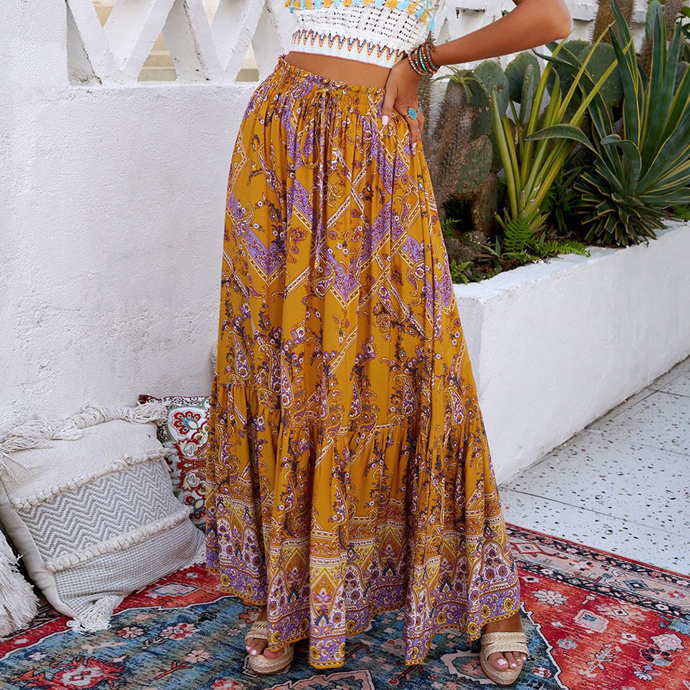 Spódnica maxi w stylu boho z geometrycznym wzorem Lidia Sek