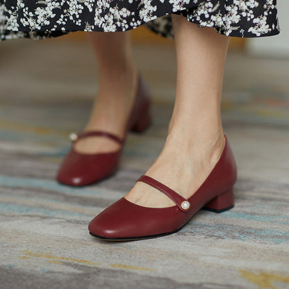 Vintage Mary Jane Thick Heel marki Lidia Sek