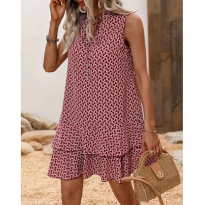 Sukienka bez rękawów w stylu boho z nadrukiem od Lidia Sek