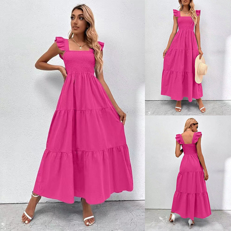 Elegancka sukienka maxi z falbanką od Lidia Sek