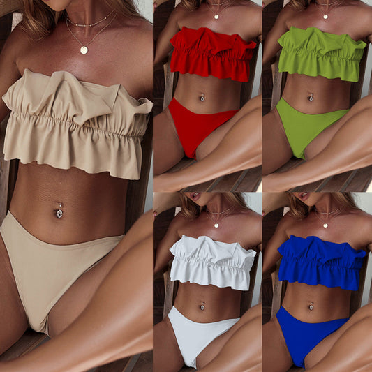 Chic Ruffle Tube Bikini by Lidia Sek