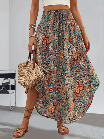 Spódnica w kształcie litery A z kwiatowym wzorem boho Lidia Sek