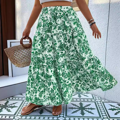 Spódnica maxi Lidia Sek z kwiatowym nadrukiem w dużych rozmiarach