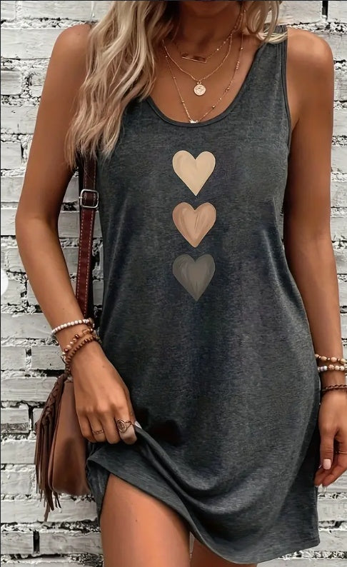 Heart Print Lidia Sek Everyday Tank Dress