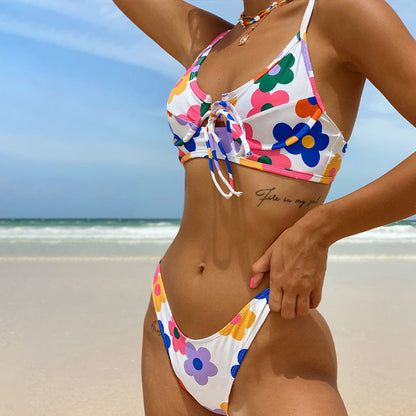 Kwiatowe bikini z odkrytymi plecami od Lidia Sek