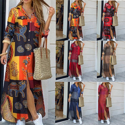 Vibrant Print Lidia Sek Shirt Dress