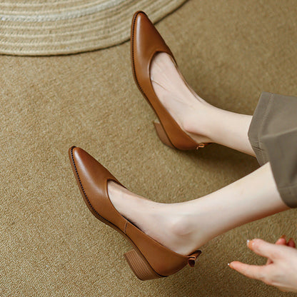 Elegant Sheepskin Low Heels by Lidia Sek