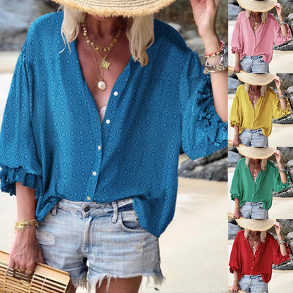 Chic Dot Button Down Blouse by Lidia Sek