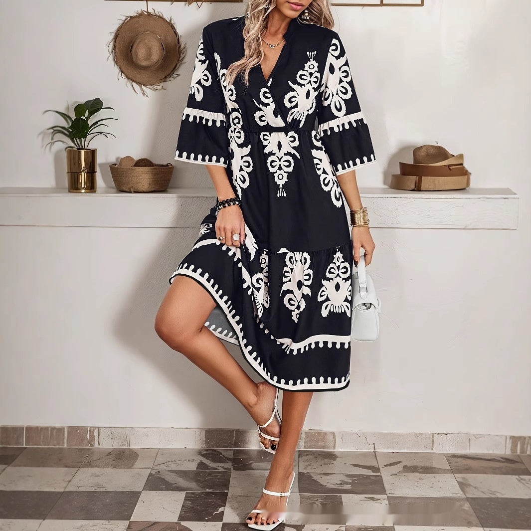Sukienka w stylu boho z dekoltem w serek Lidia Sek
