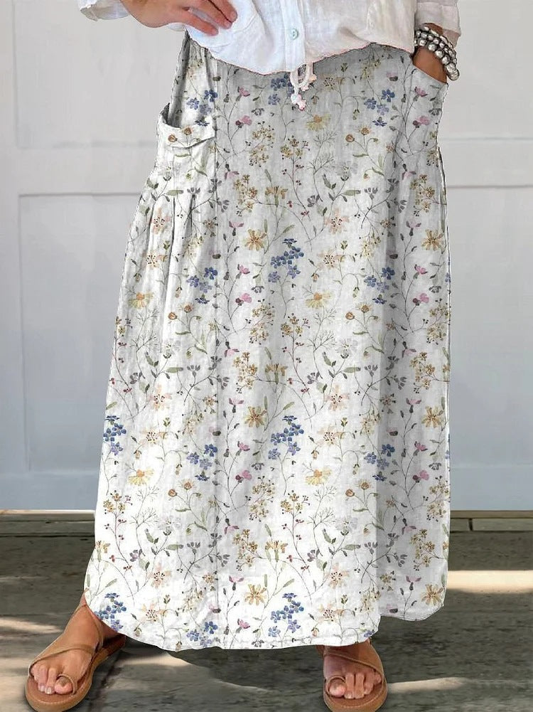 Spódnica Lidia Sek Everyday Pocket w kwiaty w stylu retro