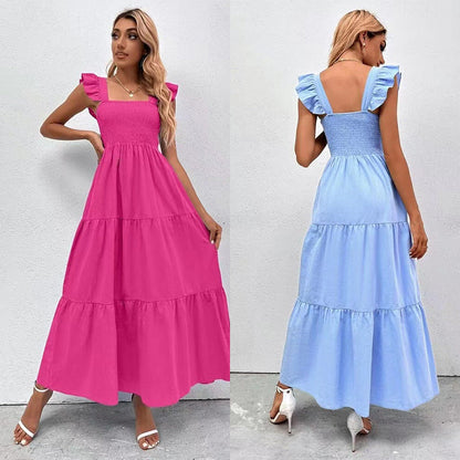 Elegancka sukienka maxi z falbanką od Lidia Sek