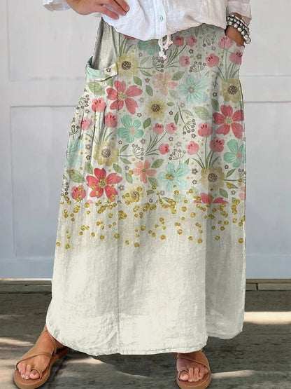 Spódnica Lidia Sek Everyday Pocket w kwiaty w stylu retro
