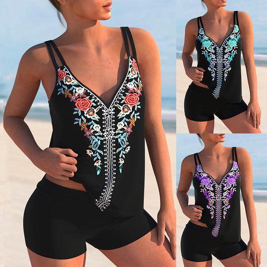 Floral Print Plus Size Bikini by Lidia Sek