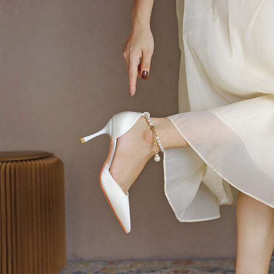 Elegant Lidia Sek Satin Tassel Stiletto Heels