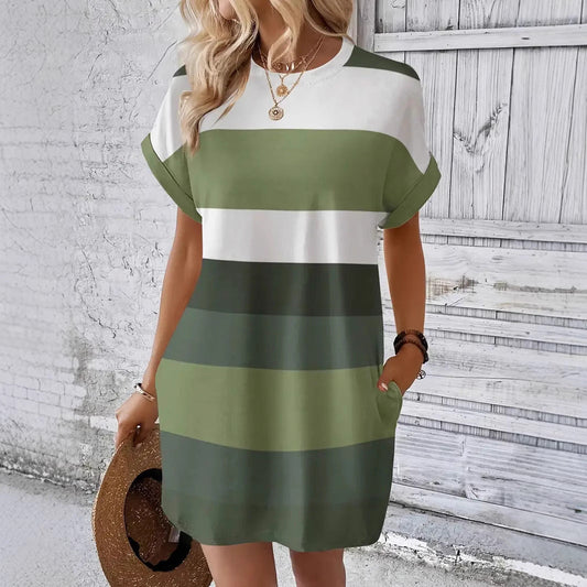 Striped Milk Silk Dress by Lidia Sek