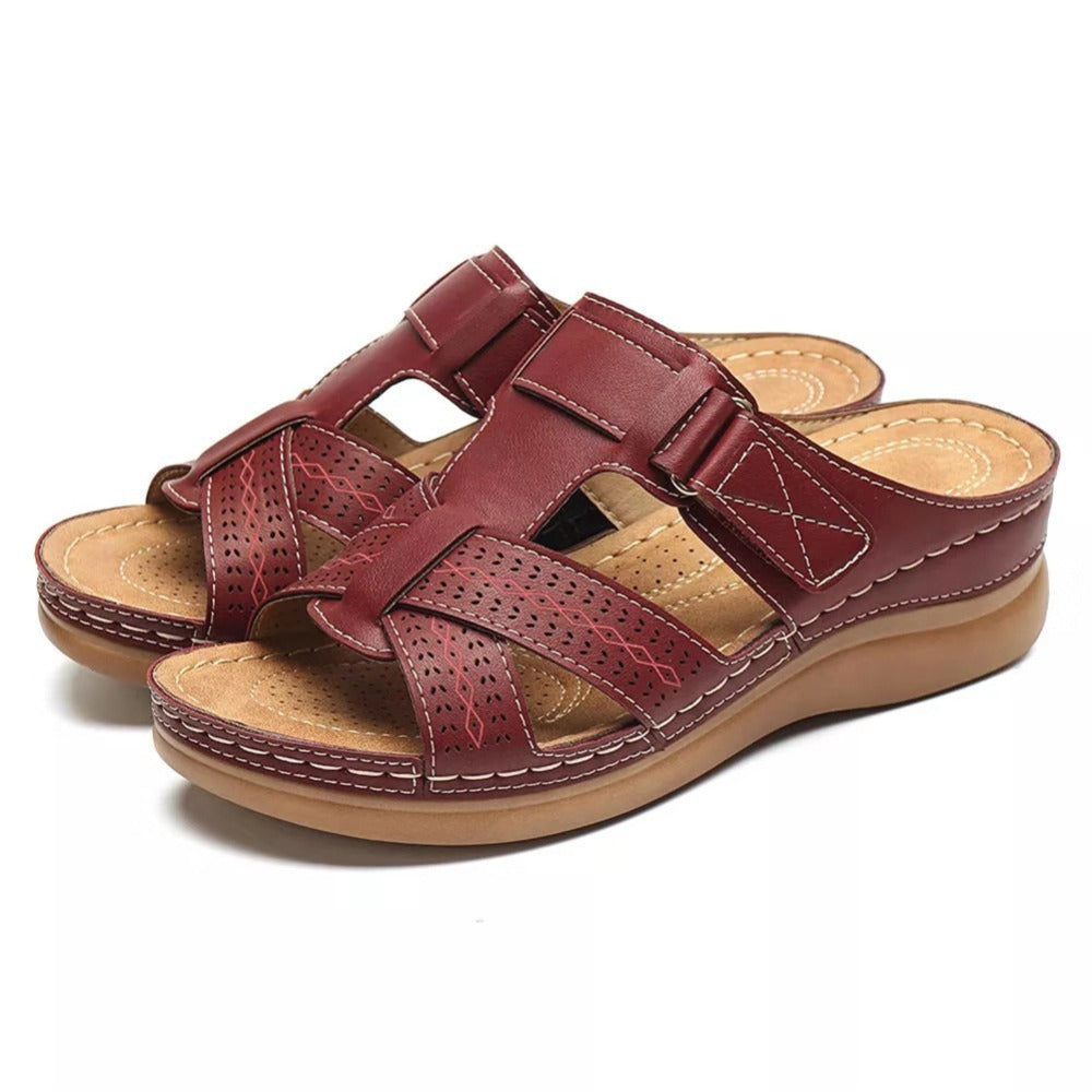 Sandały damskie Vintage Wedge Lidia Sek Slip-On