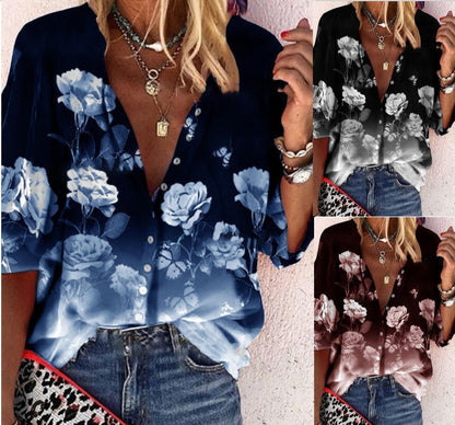 Floral Button-Up Lidia Sek Short Sleeve Shirt