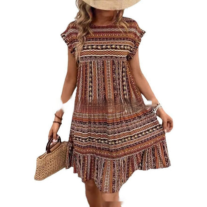 Sukienka midi Lidia Sek w stylu boho patchworkowym na lato
