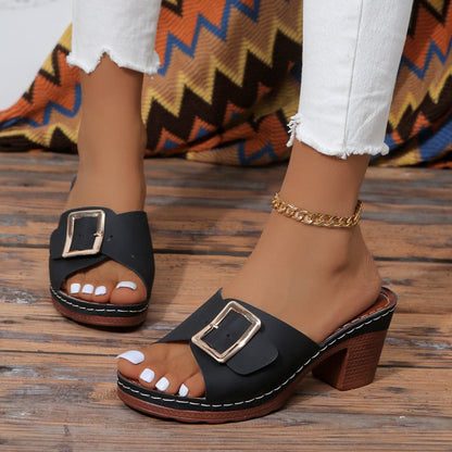 Chic Buckle High Heel Sandals by Lidia Sek