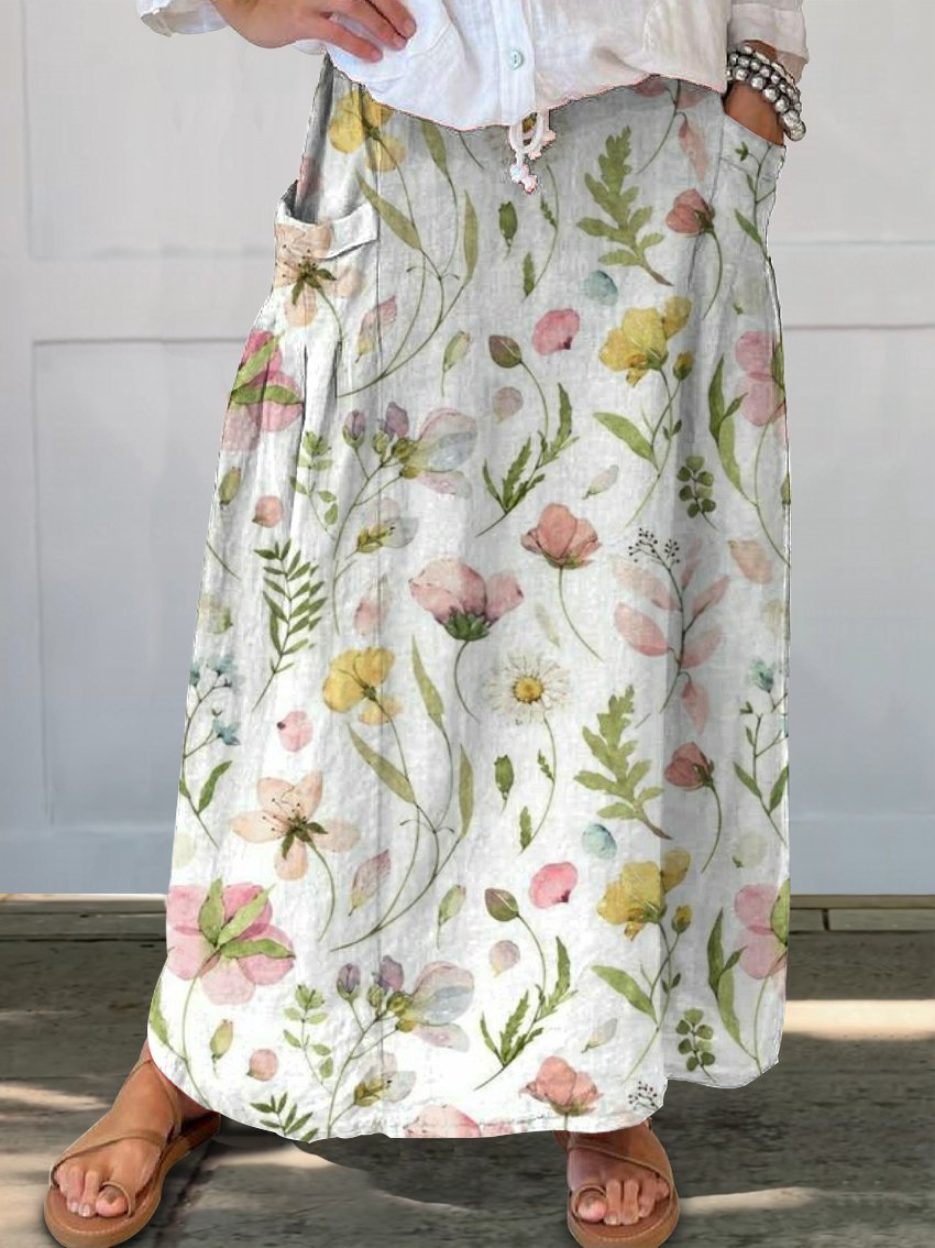 Spódnica Lidia Sek Everyday Pocket w kwiaty w stylu retro