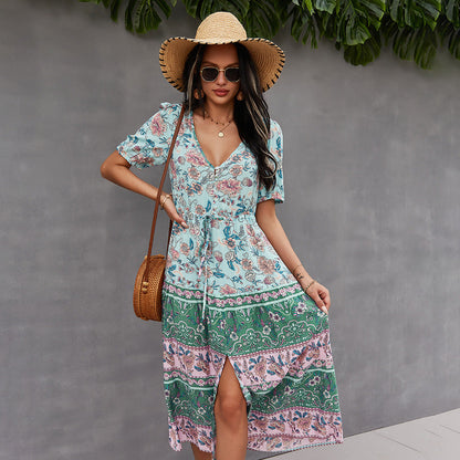 Boho Floral Printed Dress Lidia Sek Summer Style