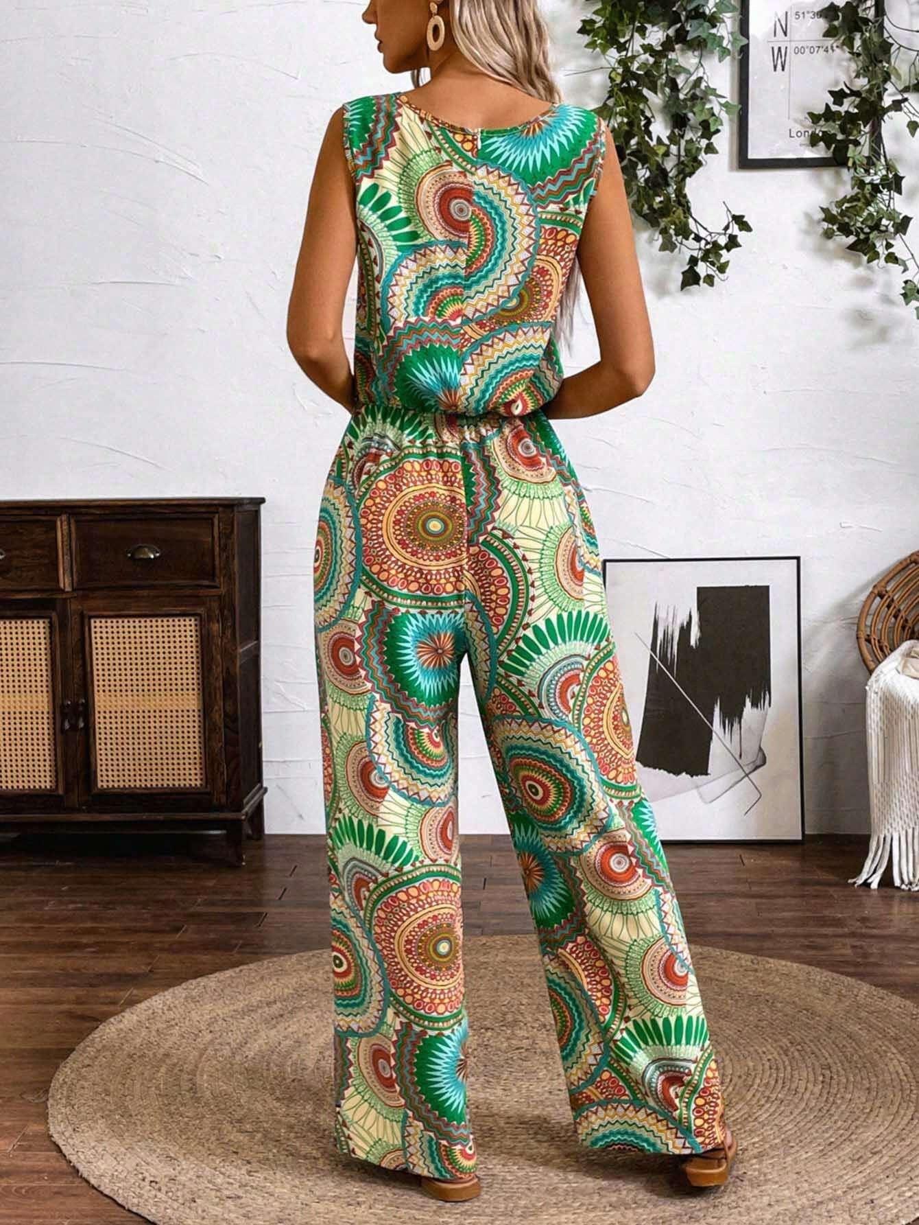 Kombinezon bez rękawów w stylu boho Lidia Sek