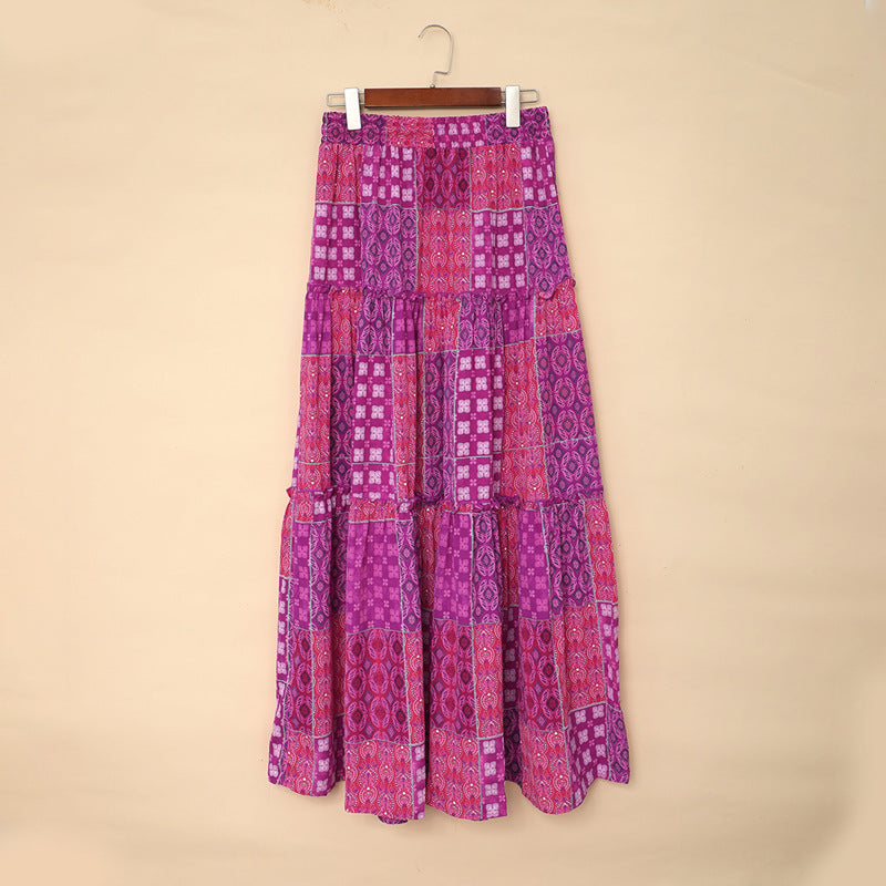 Spódnica maxi Lidia Sek z nadrukiem w stylu boho
