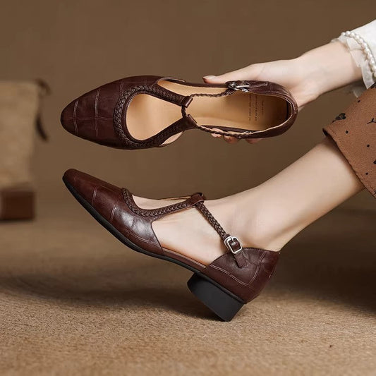 Retro Mary Jane Chunky Heels by Lidia Sek