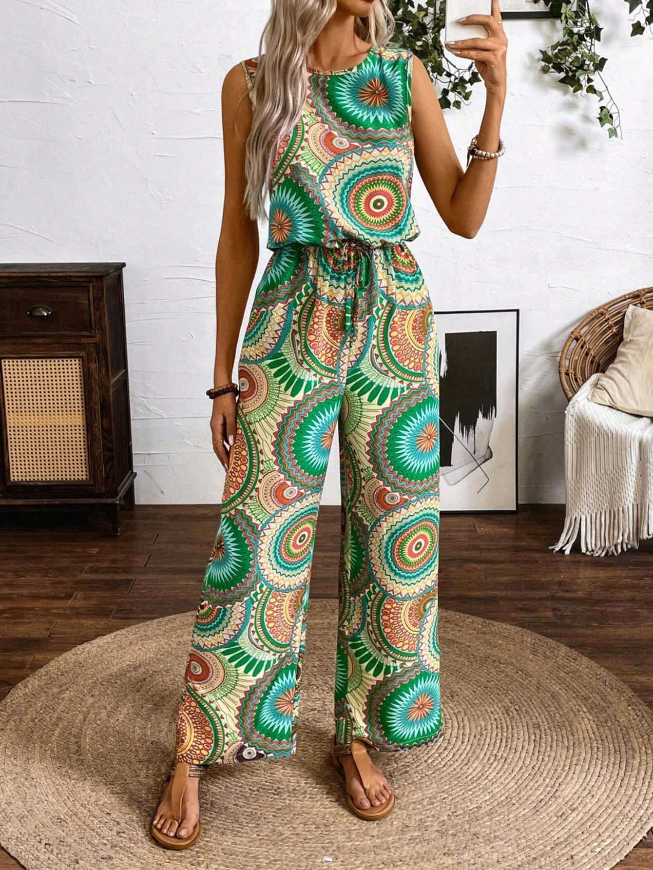 Kombinezon bez rękawów w stylu boho Lidia Sek