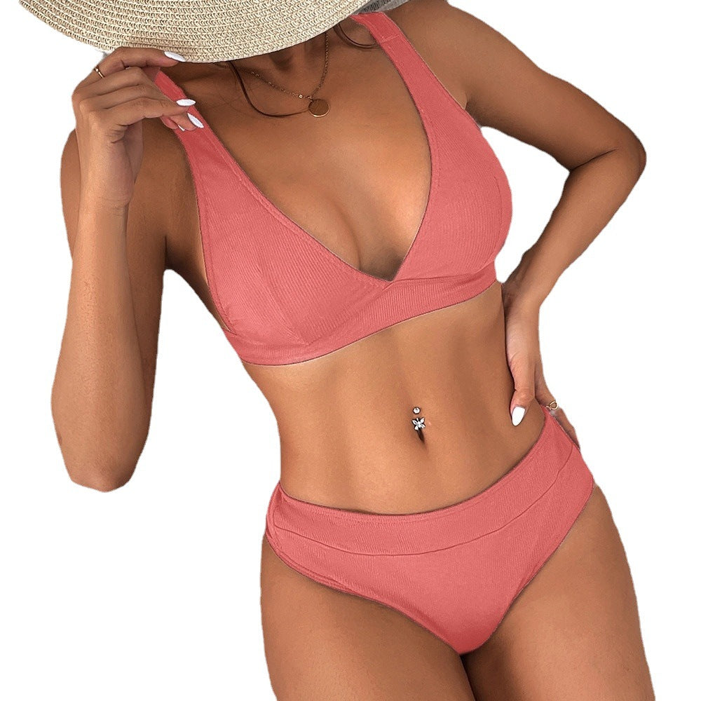 Elegancki, prążkowany komplet bikini Lidia Sek
