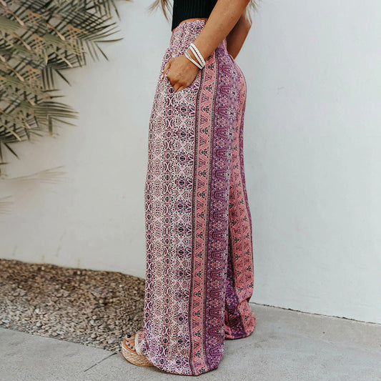 Spodnie z szerokimi nogawkami w stylu boho od Lidia Sek