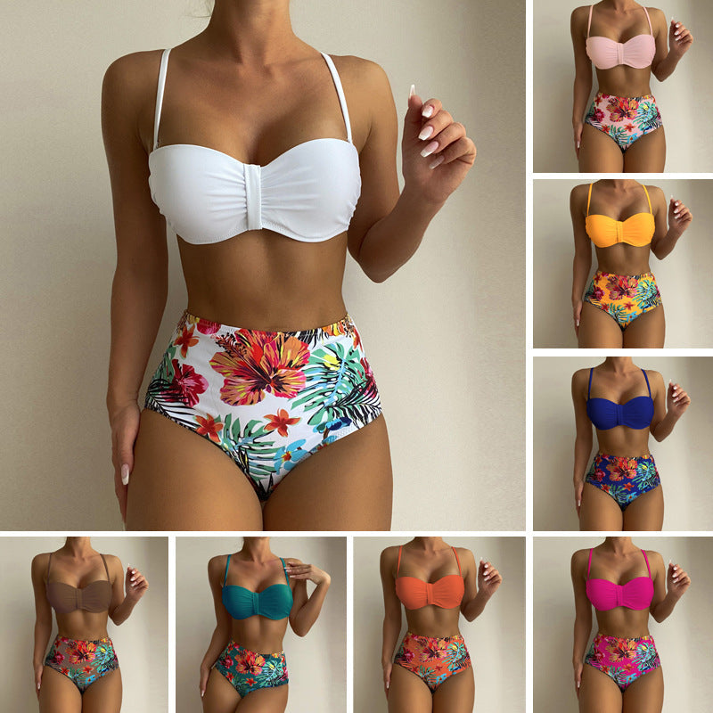 Floral Print High Waist Bikini by Lidia Sek