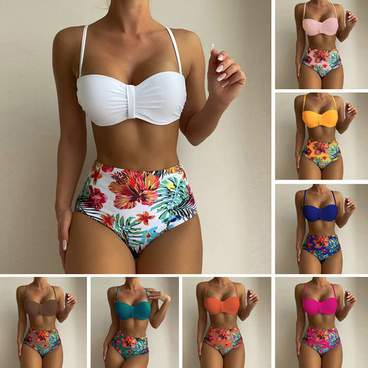 Floral Print High Waist Bikini by Lidia Sek