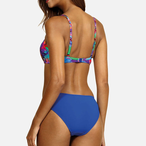 Zestaw bikini Lidia Sek z odkrytymi plecami i kwiatowym marszczeniem