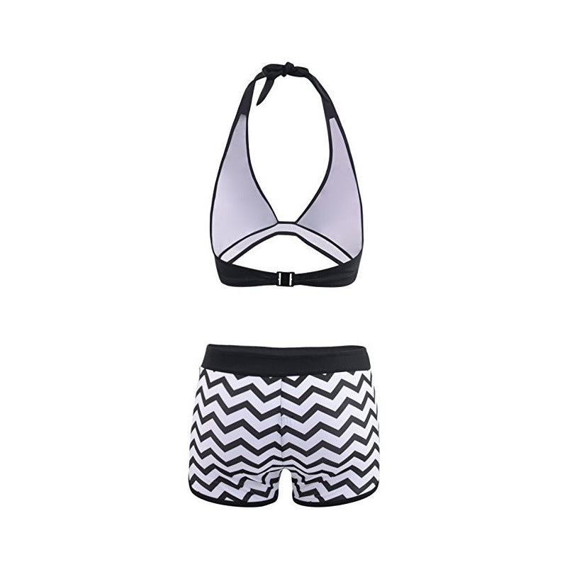 Elegancki komplet bikini Lidia Sek w zygzaki z szortami