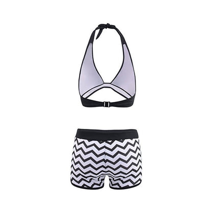 Elegancki komplet bikini Lidia Sek w zygzaki z szortami