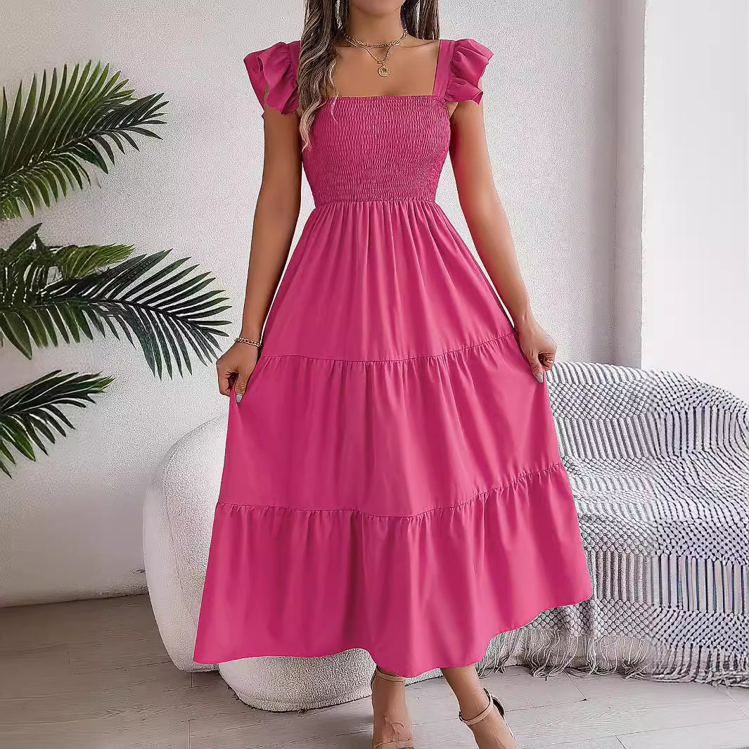 Elegancka letnia sukienka midi bez rękawów Lidia Sek