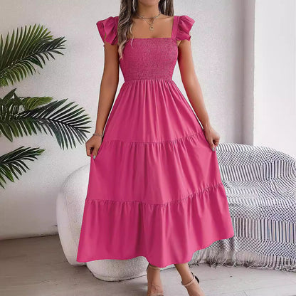 Elegancka letnia sukienka midi bez rękawów Lidia Sek