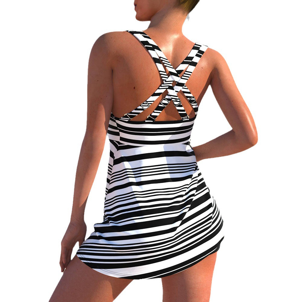 Zestaw bikini w paski z wysokim stanem Lidia Sek