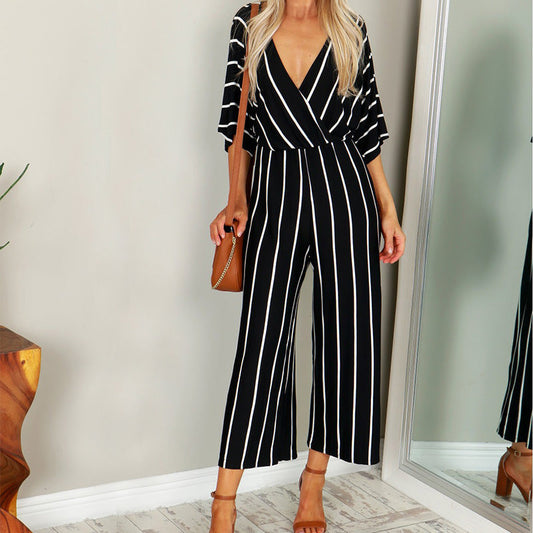 Chic Striped Lidia Sek Wide-Leg Jumpsuit